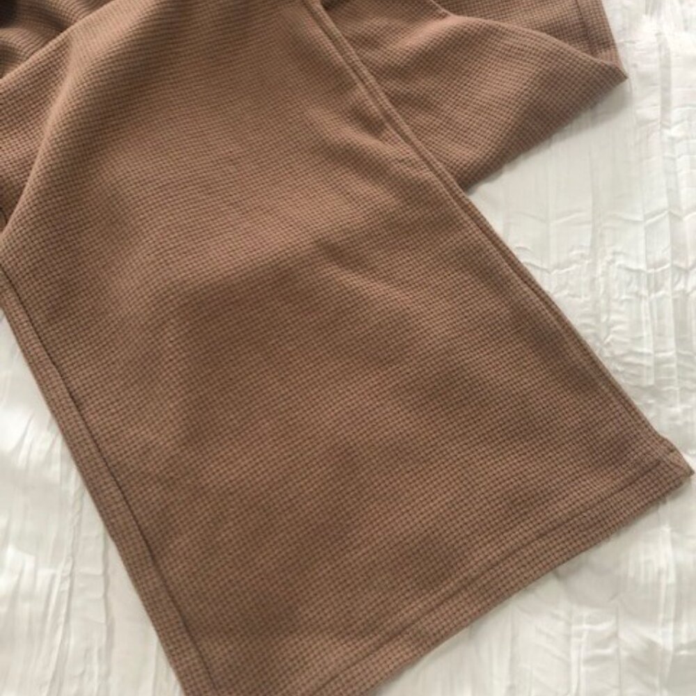 Waffle Knit Lounge Pants - Brown - Picture 5 of 7